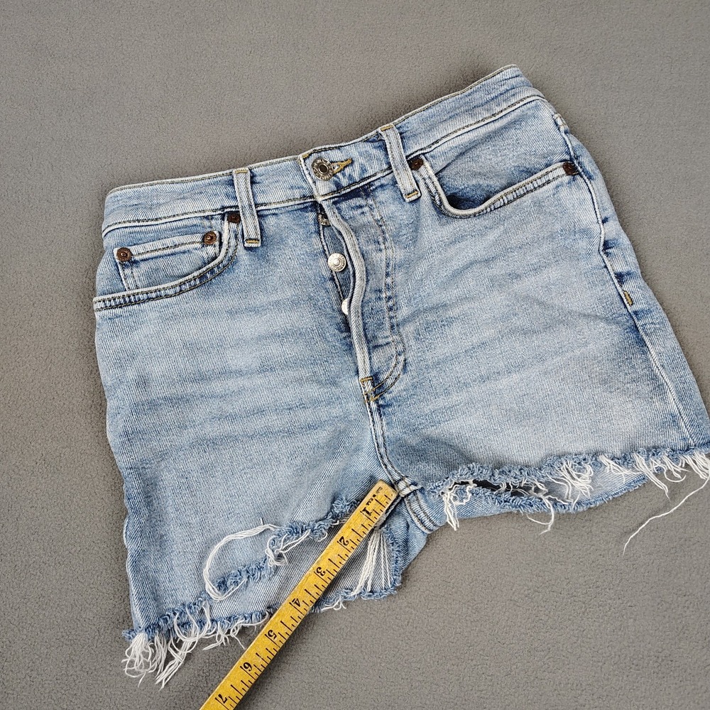 RE/DONE Denim Shorts Women 27 Blue Cutoff Button Fly Jort Festival Cowgirl Beach - Picture 8 of 9